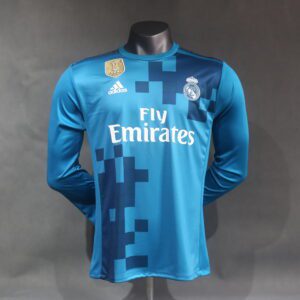 Real Madrid 2017/18 Retro Away Player Edition Long-Sleeve Jersey
