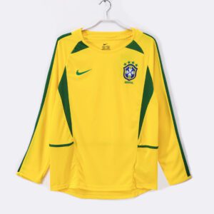 Brazil 2002 Home Long Sleeve Jersey for Kids